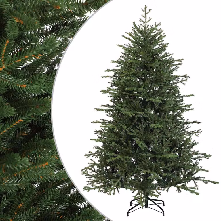 Albero di Natale artificiale pieghevole, altezza 210 cm, realizzato in PVC e metallo
