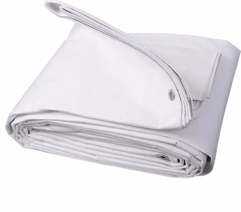 Telo impermeabile in polietilene (PE) da 180 g/m², con occhielli | Bianco | 300x600 cm