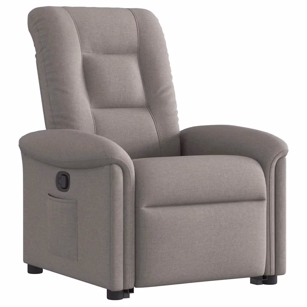 Poltrona Alzapersona Reclinabile con Assistenza Elettrica vidaXL in Tessuto Beige e Grigio per Senior – 2