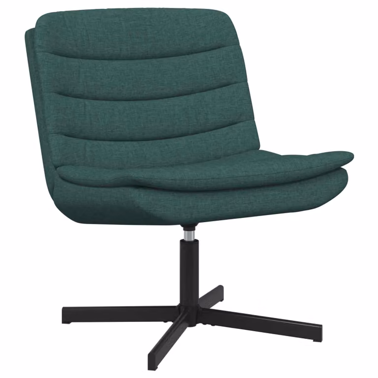 Sedia girevole moderna vidaXL in tessuto verde e nero L: 63 cm, P: 75 cm, H: 76 cm
