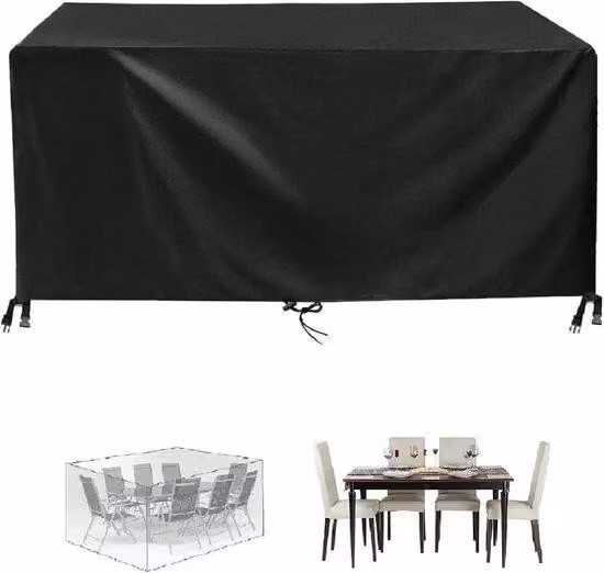 Coperture protettive per terrazze - Tessuto idrorepellente - 160 x 150 x 85 cm - Nero - Tessuto Oxford
