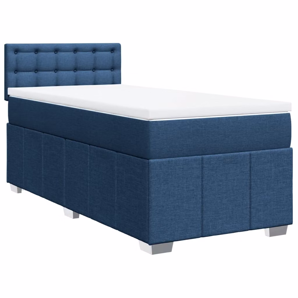 Giroletto a Molle con Materasso Blu 100x200 cm in Tessuto