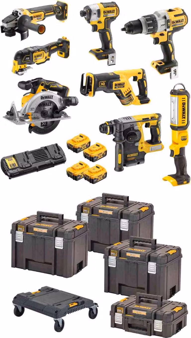 DeWALT DCK853P4T-QW - Kit combinato a batteria da 18V, composto da 8 elementi