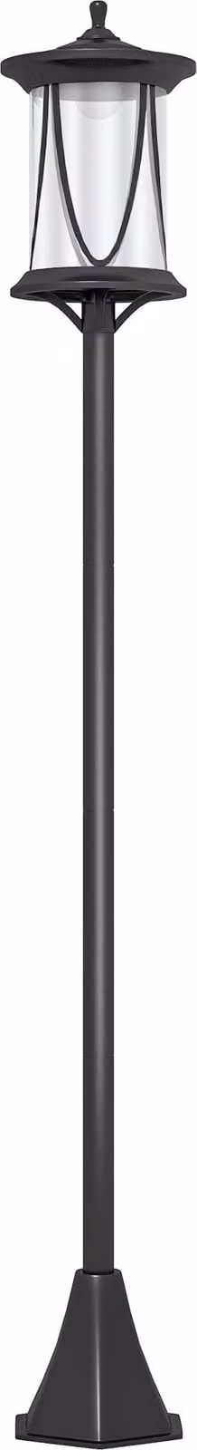 Lampione solare LED Moonbite, 127 cm, luce bianca fredda, con sensore di luce, grado di protezione IP44 (resistente all'acqua), accensione automatica al crepuscolo, palo di supporto con picchetto per il fissaggio a terra, materiale: ABS, colore: nero