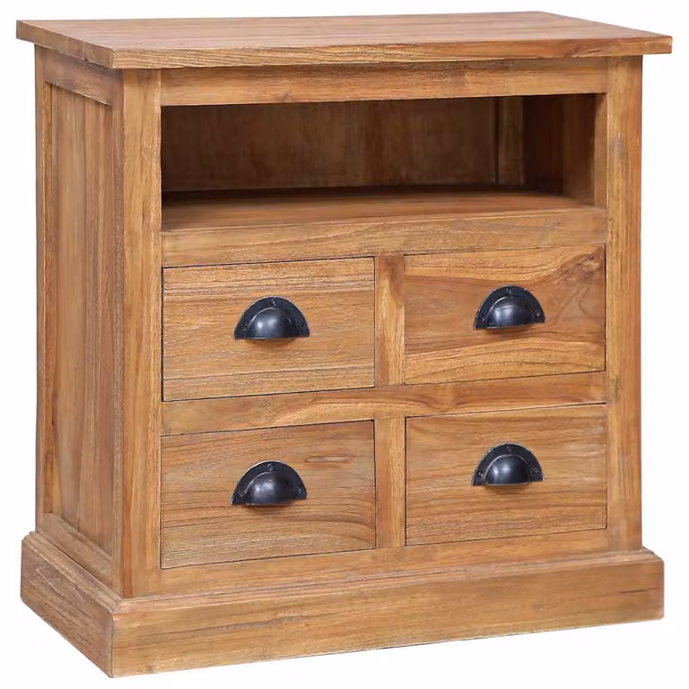 vidaXL Mobile laterale 60 x 30 x 60 cm in legno massiccio teak