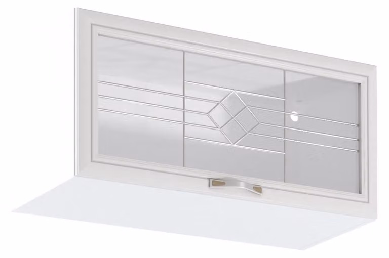 Pensile superiore in vetro con ante a battente SILVARA - larghezza 80 cm, pino andersen / bianco