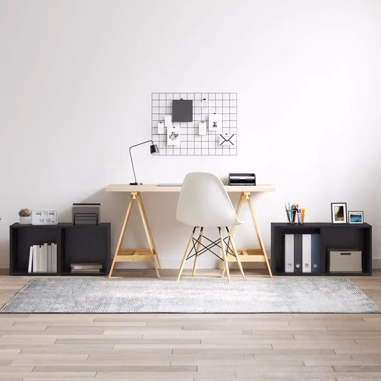 Set mobile TV vidaXL 4 pezzi in legno MDF nero stile rustico opaco