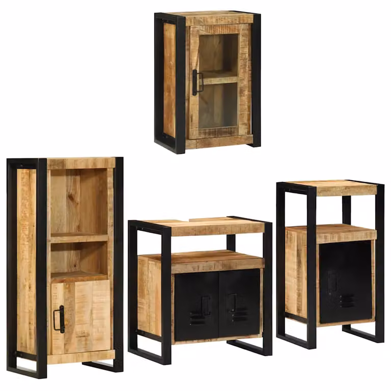 vidaXL Set di mobili per il bagno 4 pz Marrone 55 x 35 x 60 cm
