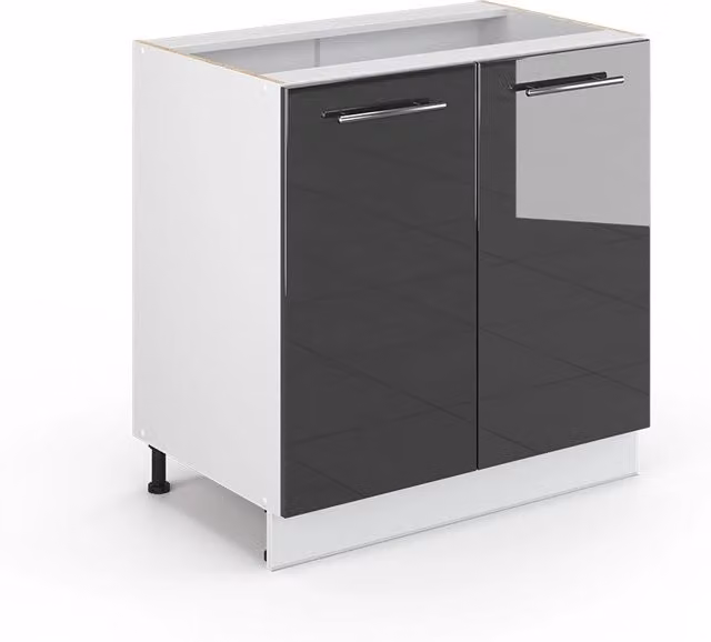 Mobiletto base cucina Vicco Fame-Line Antracite e Bianco lucido con ante a battente L: 80 cm