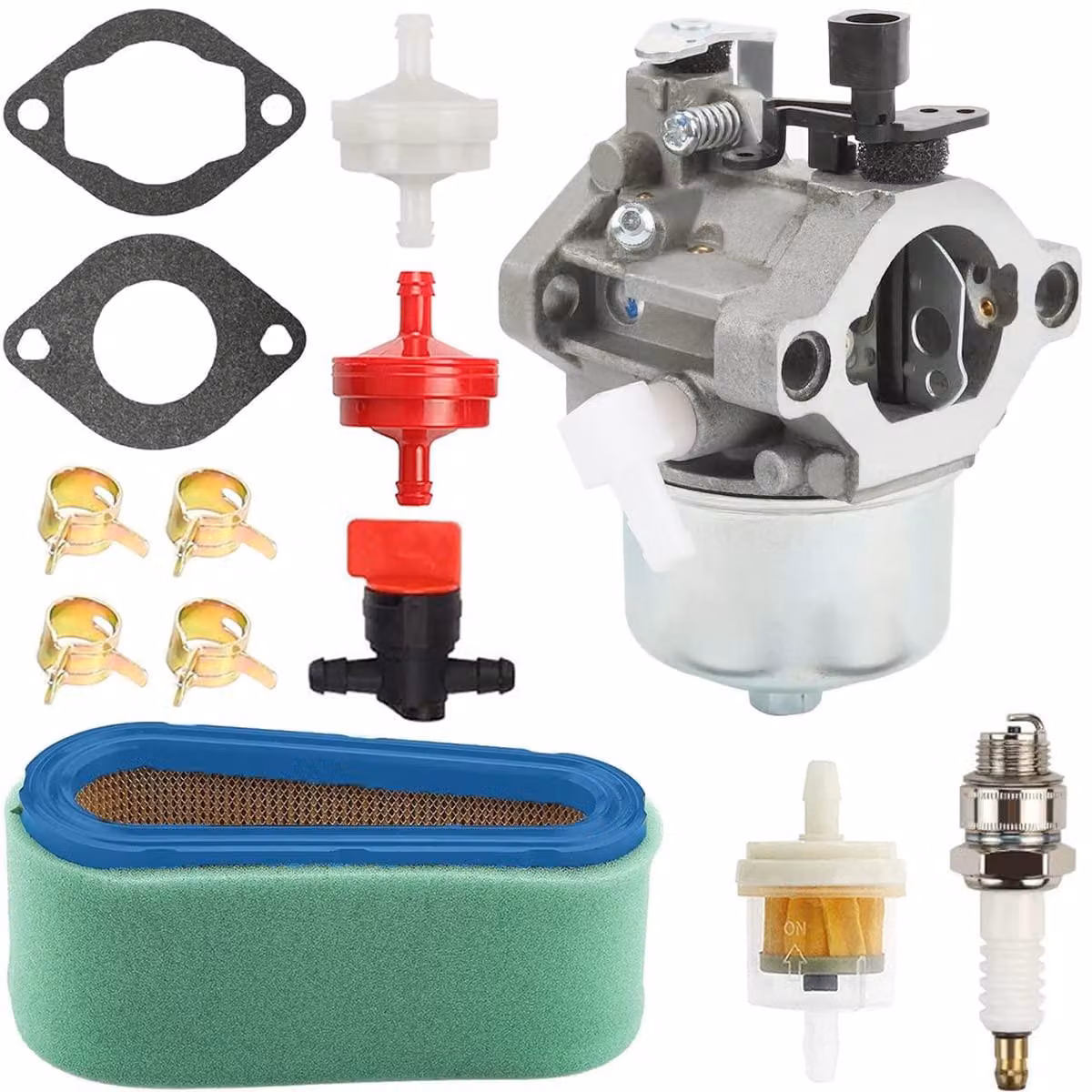 Carburatore di ricambio - Motore per decespugliatore - Include filtro dell'aria - filtro in tessuto - Guarnizioni - Compatibile con Briggs & Stratton - motore a 4 tempi...