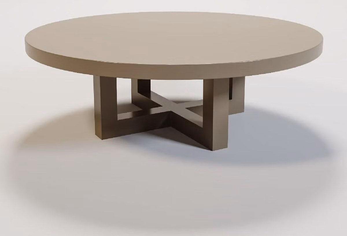 Casa Padrino tavolino taupe opaco Ø 120 x H. 40 cm - Tavolino rotondo in legno massello - Mobili in legno massello per il soggiorno