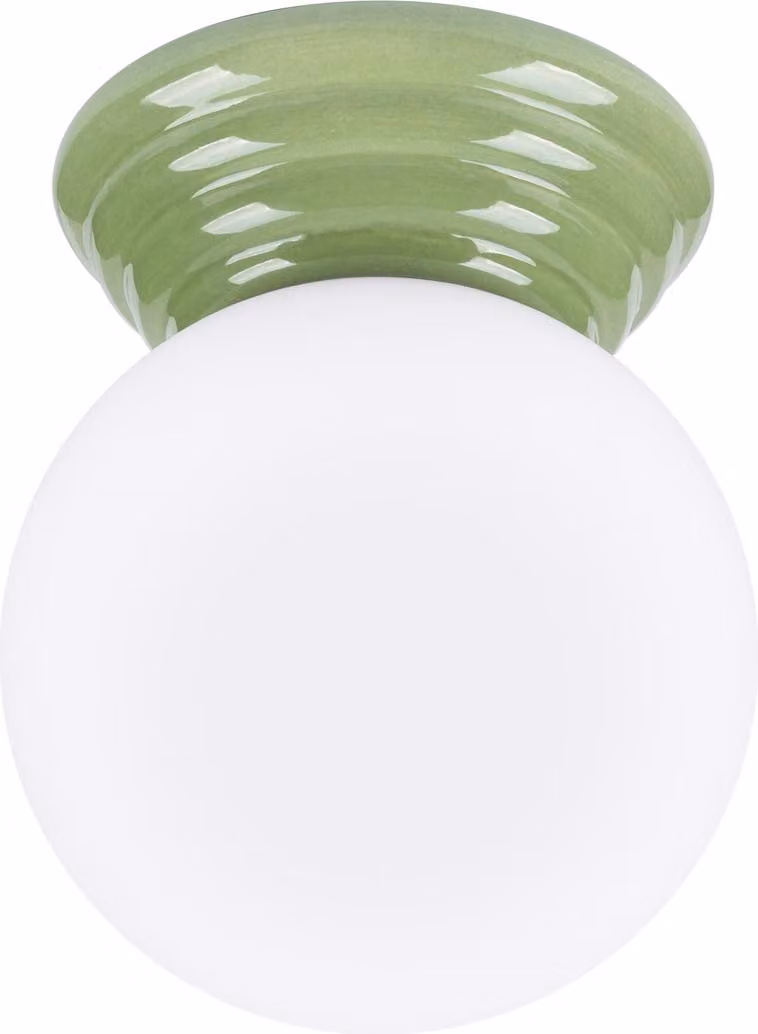 Lampada da soffitto ZORI verde IP44 1xG9 8W Vetroceramica/vetro smaltato 12x16x12cm Sollux Lighting