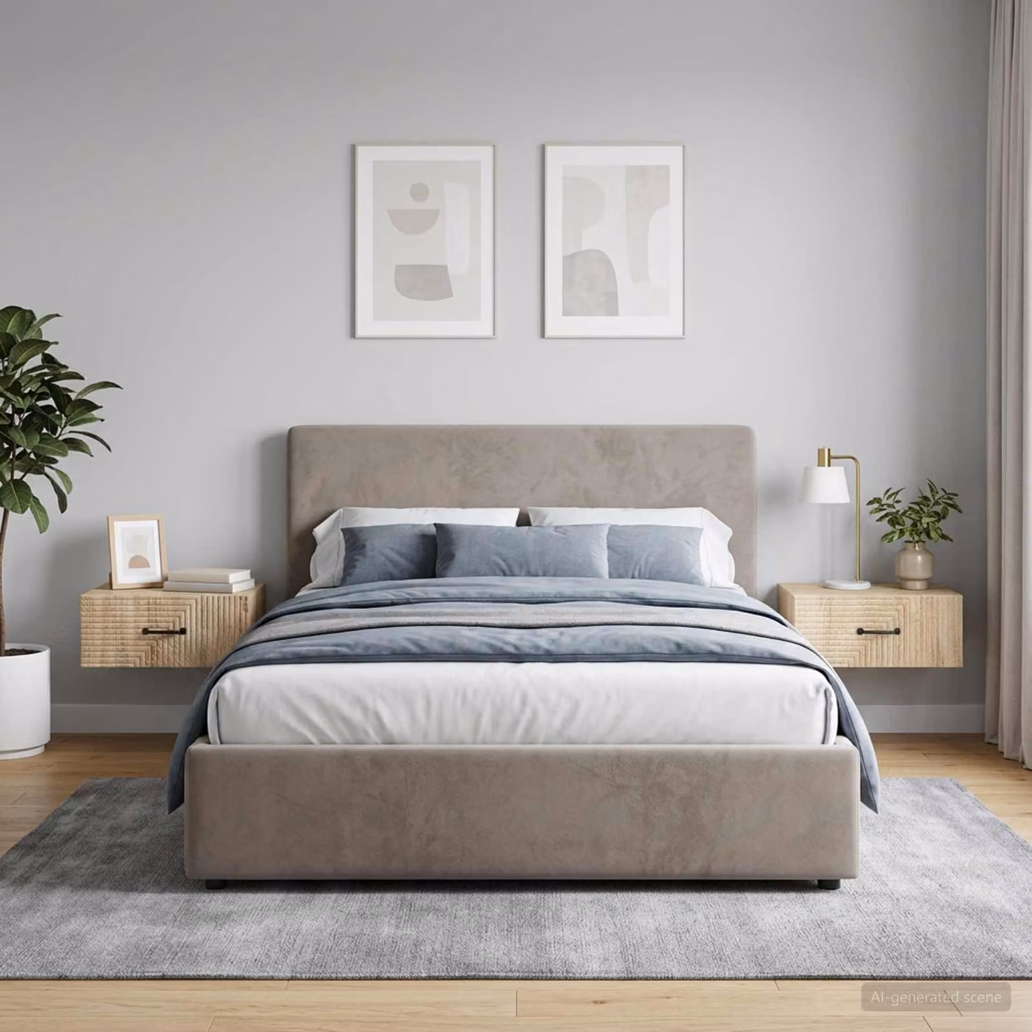 Set di 2 comodini sospesi vidaXL in Rovere Sonoma, design moderno, L 49 cm x P 34,5 cm x H 20 cm