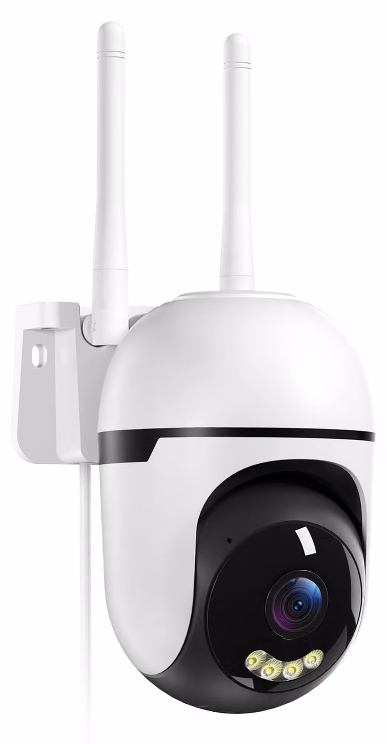 Telecamera di sicurezza WESECUU 2K, con Wi-Fi, per uso esterno, con rotazione a 360 gradi