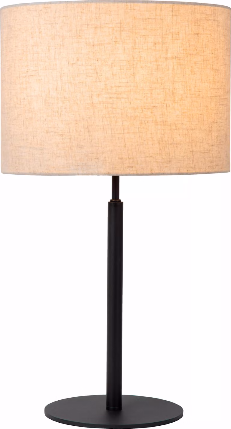 Lampada da tavolo con paralume beige nero E27 Maya Lucide