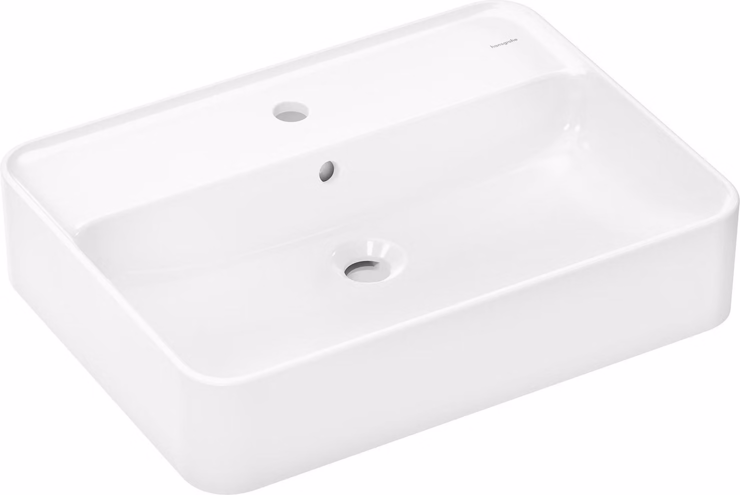 hansgrohe Xuniva Q lavabo à poser, avec trop-plein, 1 trou pour robinet, 600x450mm, blanc, 60172450, 60172450