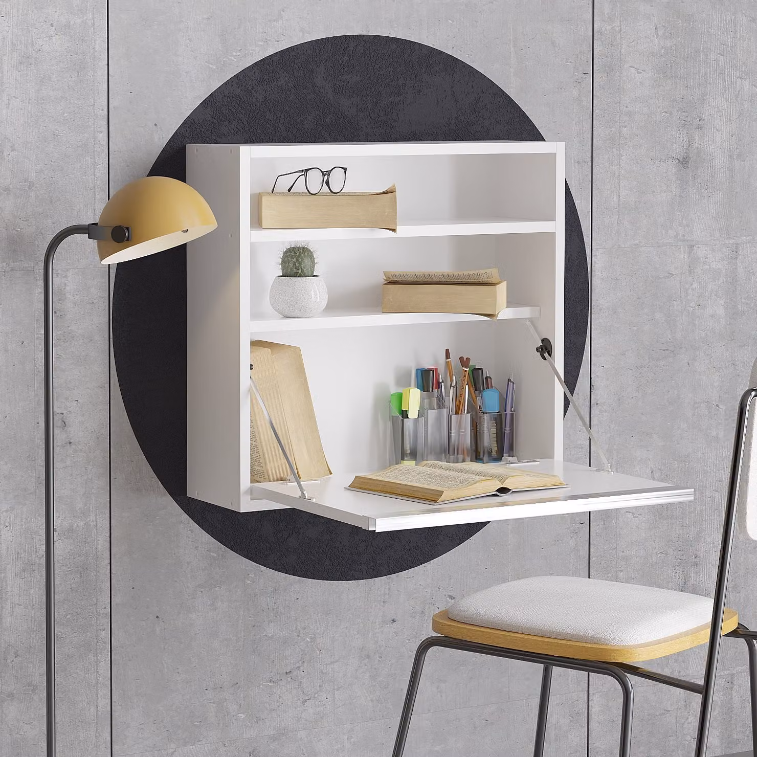 Skye Decor, Optimum - Bianco, Scrivanie, Bianco, 64 x 60 x 20 cm