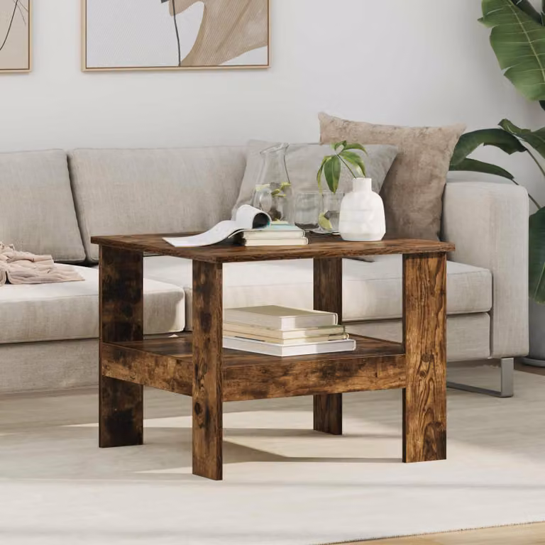 vidaXL Tavolino da salotto moderno in legno color rovere marrone L: 57 cm, P: 55 cm, H: 45 cm