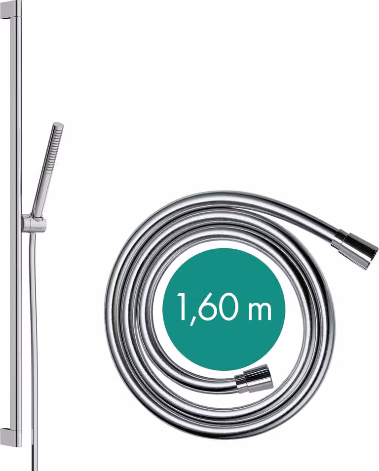 hansgrohe Pulsify S Set de douche 100, 1 type de jet économe en eau, barre de douche 90 cm, 24382670, 24382670