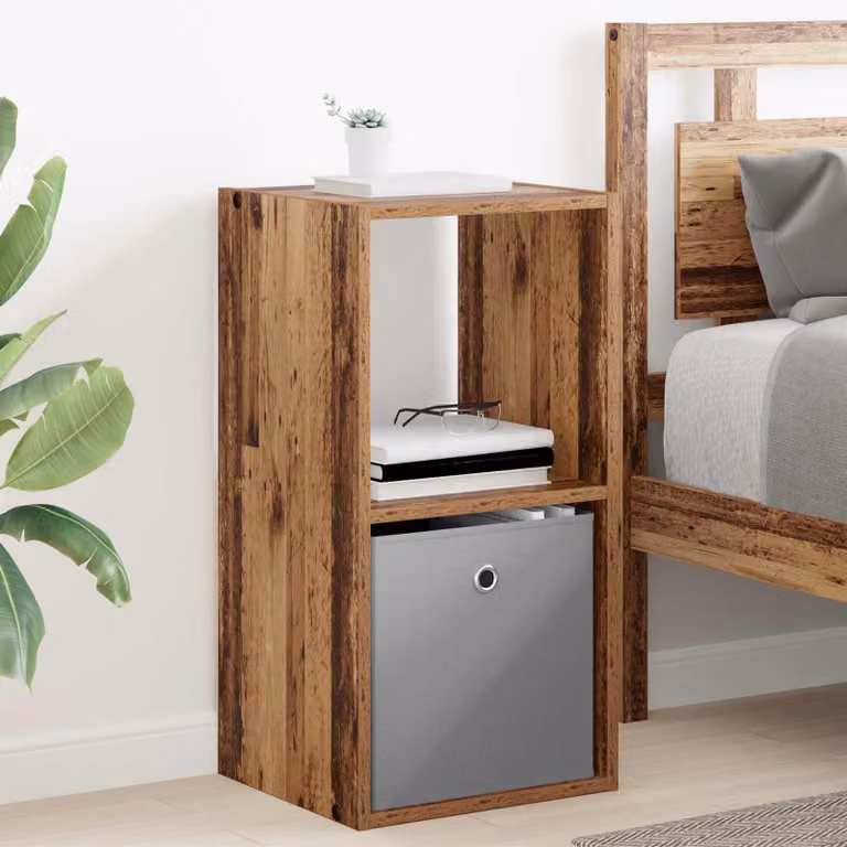 Comodino vidaXL in legno effetto vecchio marrone, design moderno, L 35 cm x P 32 cm x H 68,5 cm
