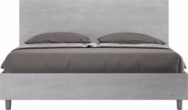 Letto Matrimoniale 160x200 cm con Rete Testata Dritta New Egos Cemento