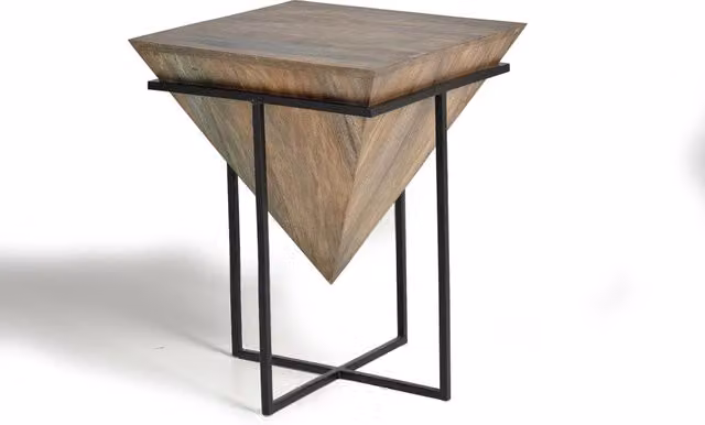 Tavolo ad angolo in legno di mango e metallo