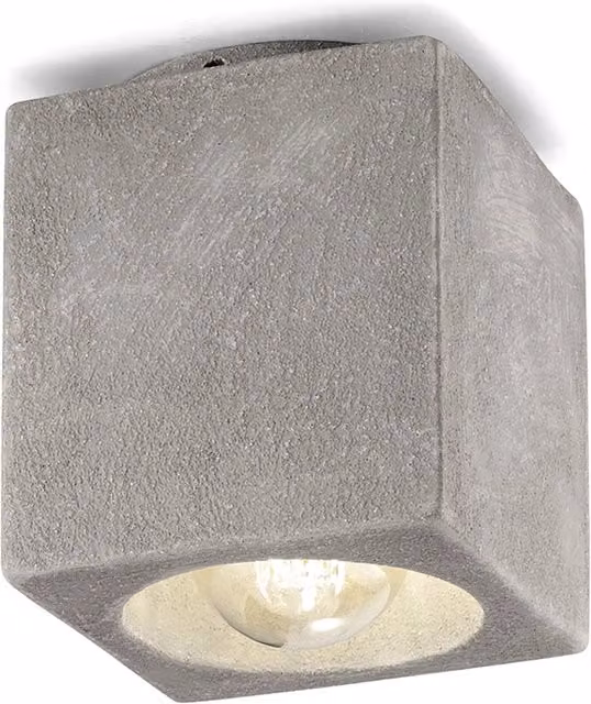 Plafoniera Vintage Ferroluce in Ceramica e Cemento Grigio con 1 Luce E27