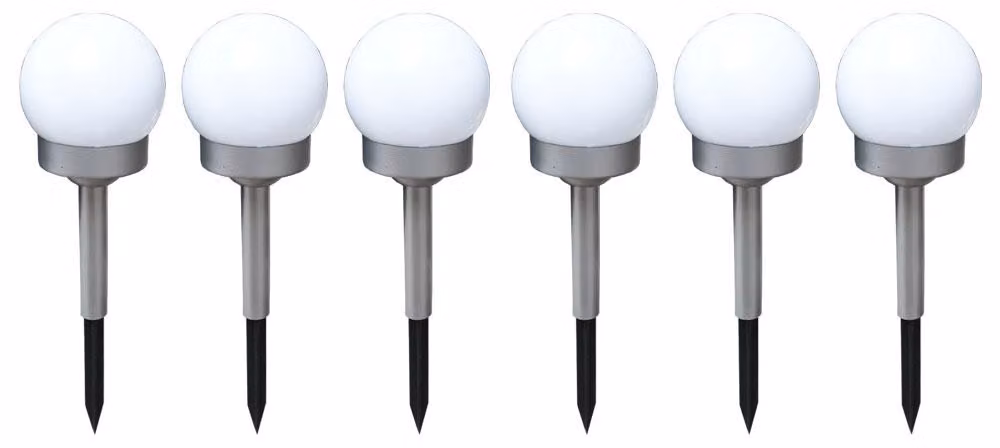 6 luci solari a LED a forma di sfera, diametro 10 cm, marca SOLAR
