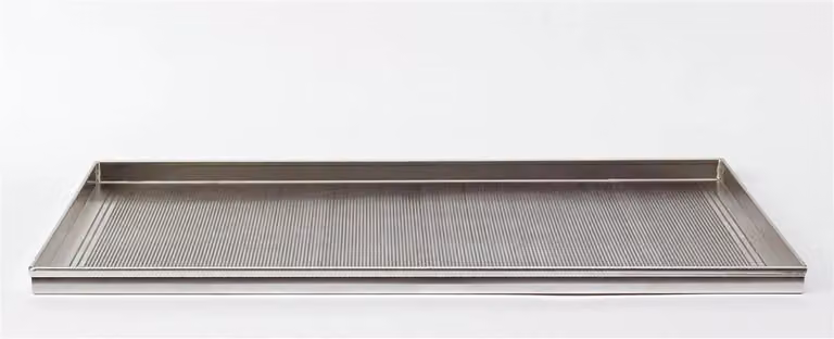 Teglia Rettangolare microforata (foro 2mm) lega alluminio 3004, dim.80x60cm