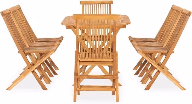 Set da Pranzo da Giardino 9 pz Pieghevole in Massello di Teak 3059969