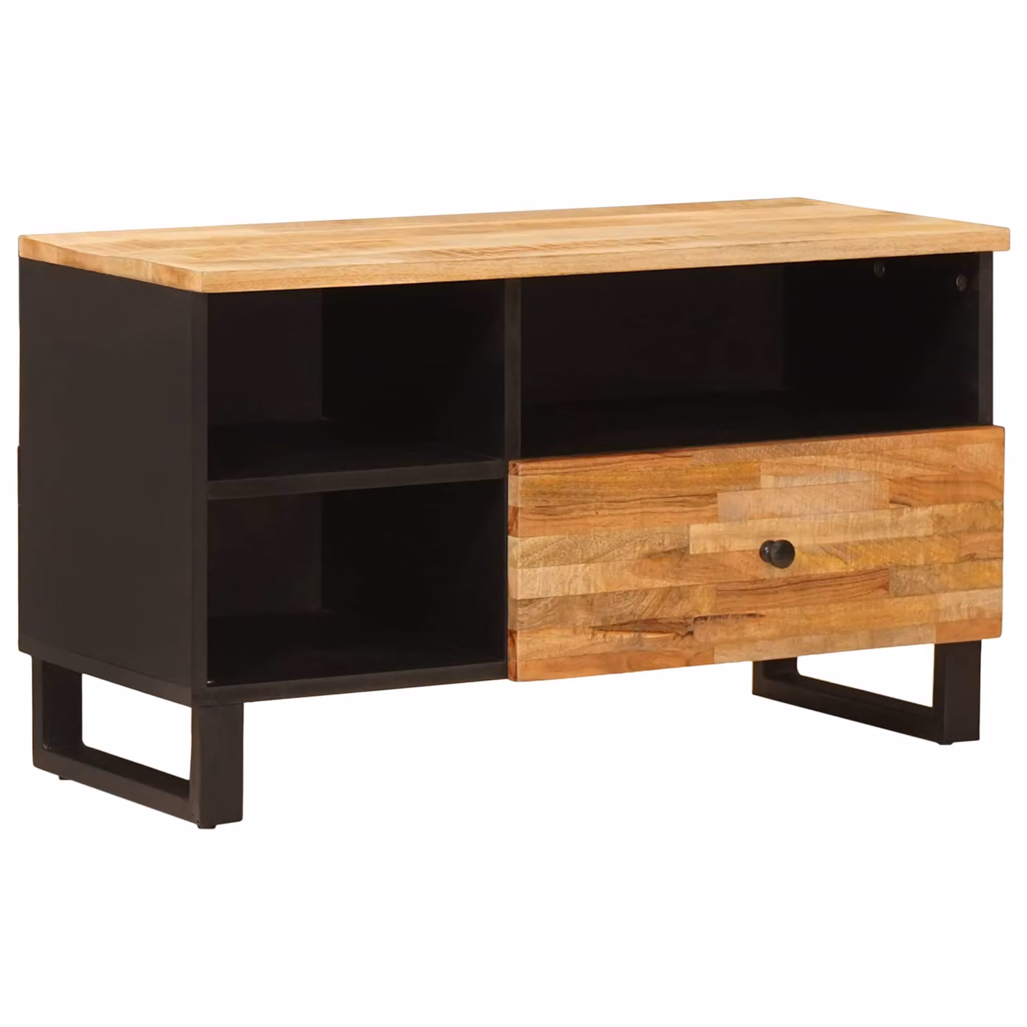 Mobile TV vidaXL in legno di mango massello marrone L 80 cm, P 33 cm, H 46 cm