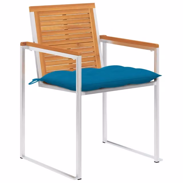Sedie da Giardino con Cuscini 4 pz in Legno Massello di Acacia 3078489