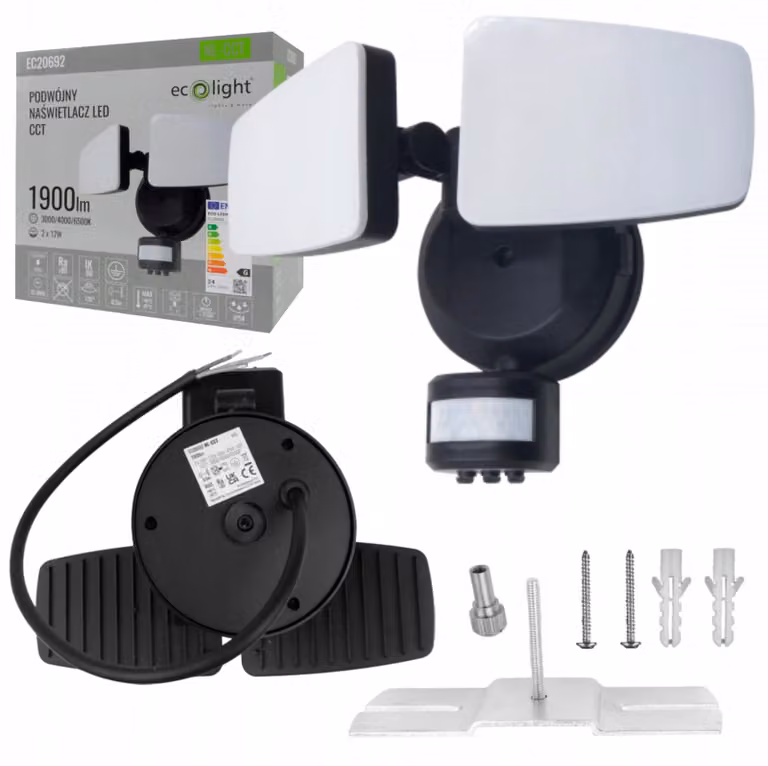 Proiettore LED NL-CCT 2x12W 2x950lm PIR IP54