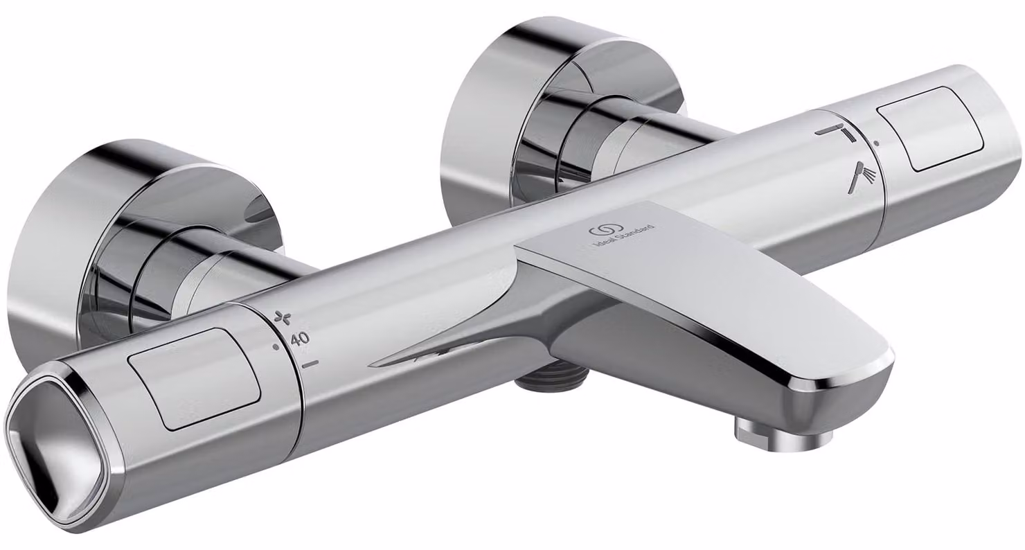 Termostato per bagno, da montare a parete, modello Ceratherm T100, finitura cromata, per vasca