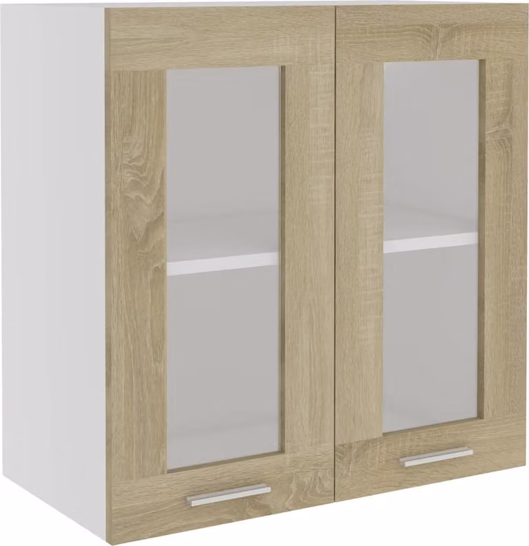 Mobile Pensile con Vetro “Lyon” Rovere Sonoma 60x31x60 cm