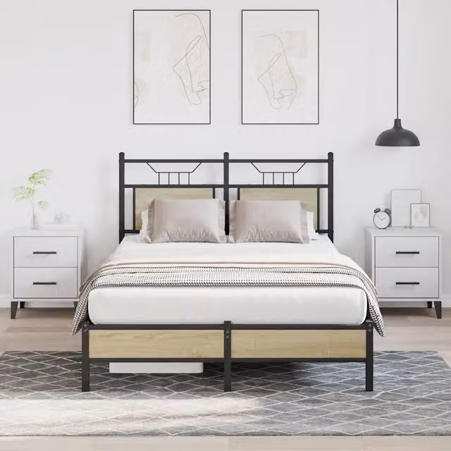 Struttura Letto Design Mania in Rovere Sonoma e Metallo, L 120 x P 200 cm