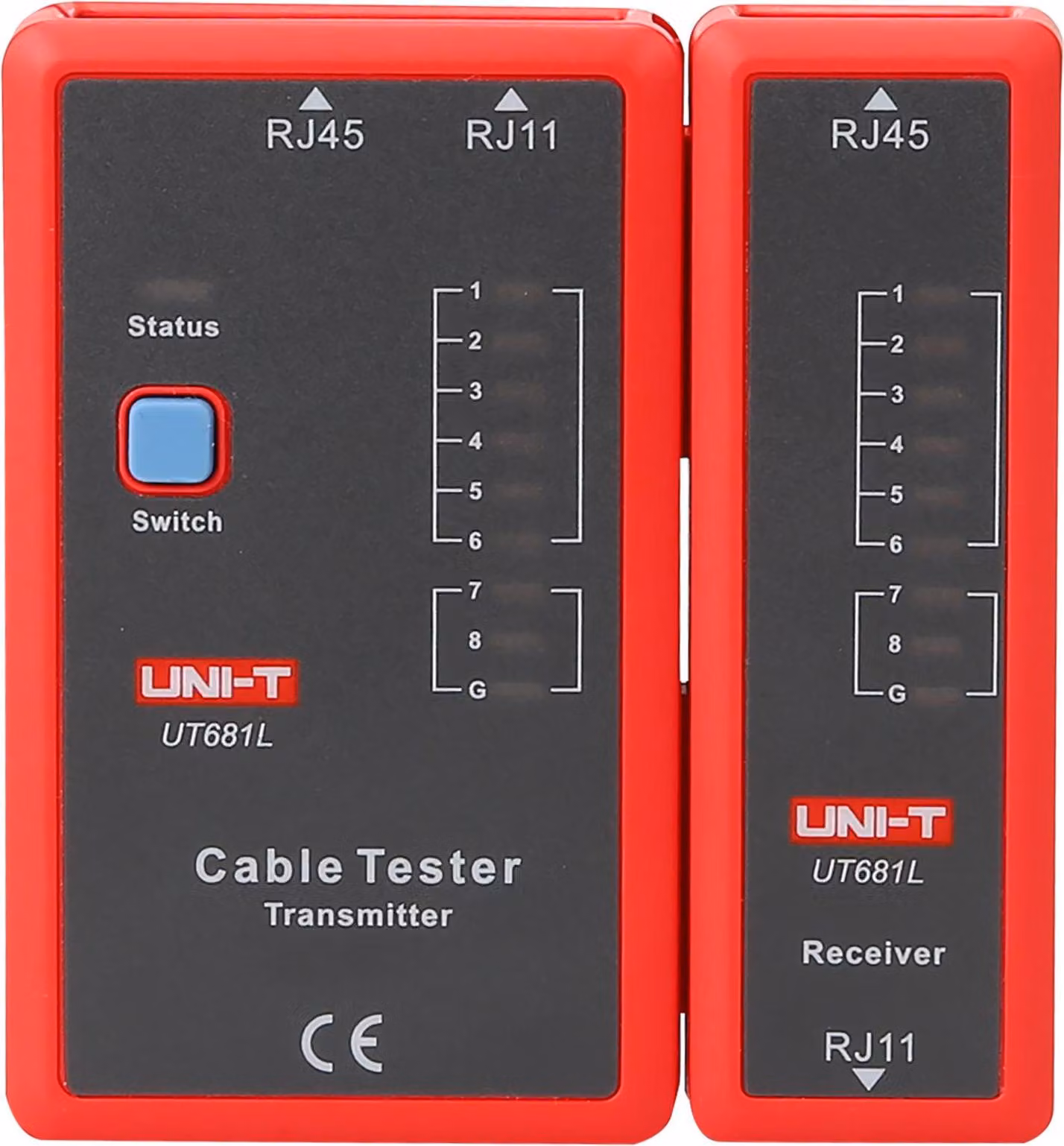 Tester per cavi di rete Uni-t MIE0346, modello UT681L, compatibile con connettori RJ45/RJ11