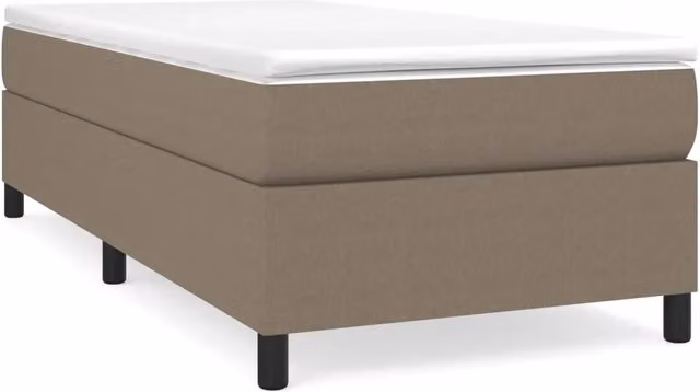 Letto singolo | Letto per adulti | Giroletto a Molle con Materasso Tortora 80x200 cm inTessuto
