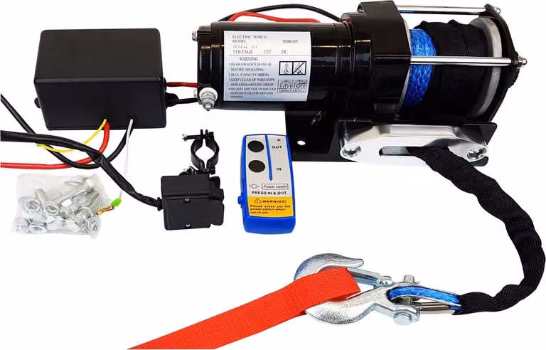 Berger u. Schröter verricello professionale a fune 12 V, 2700 kg corda sintetica