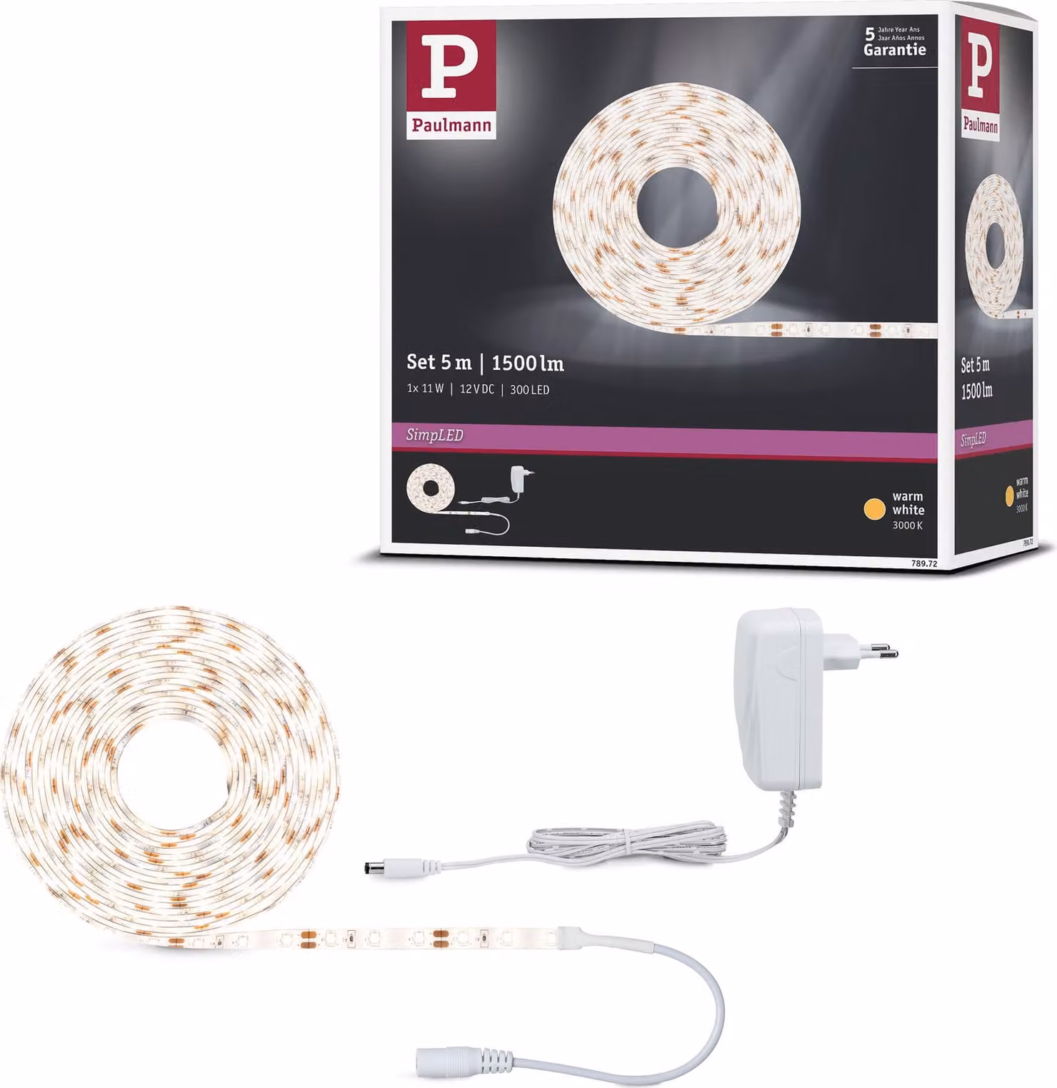 Paulmann SimpLED Striscia LED bianco caldo set completo
