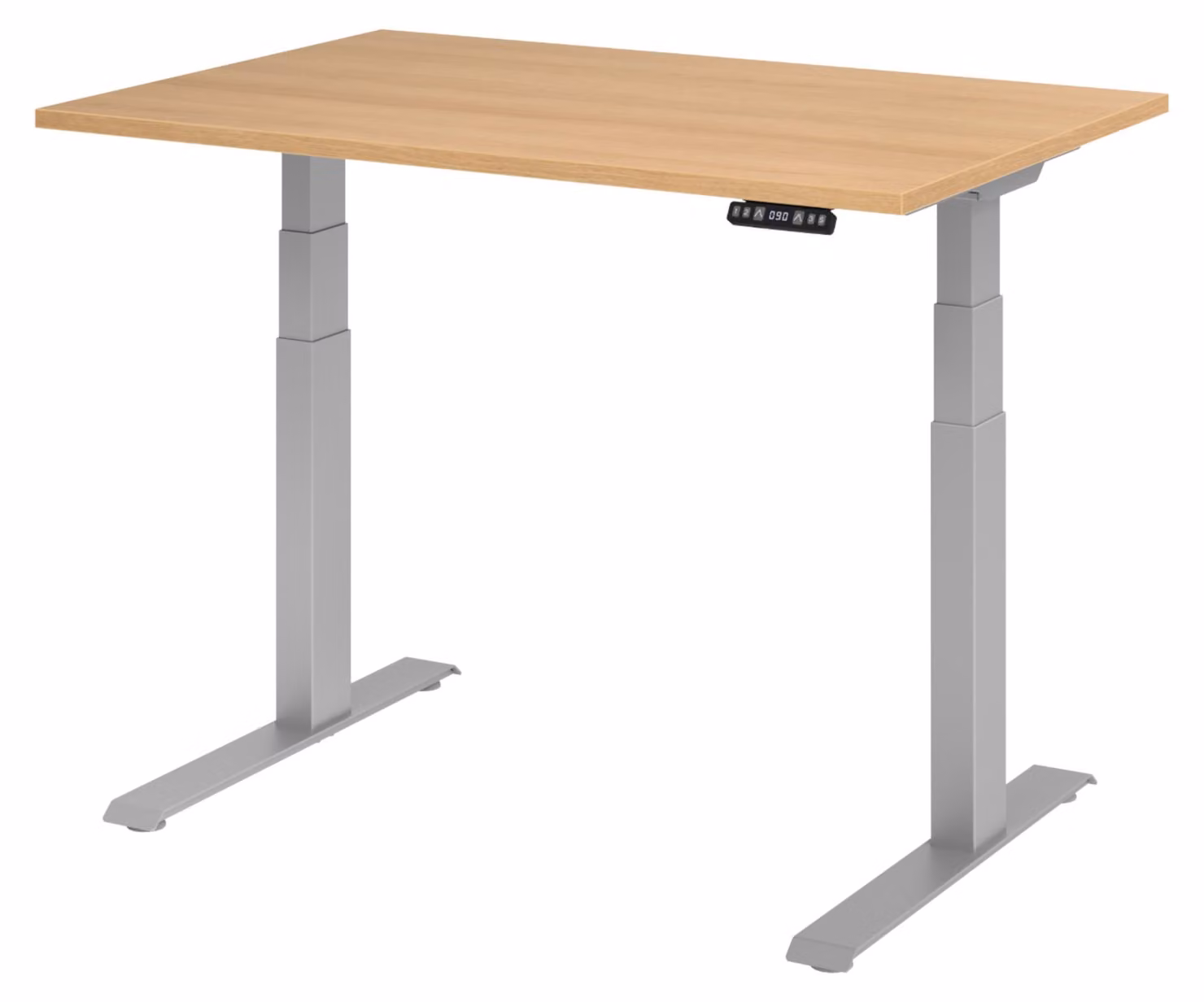 Scrivania elettrica bümö XDKB - Struttura: argento, dimensioni: 120 x 80 cm, decorazione: rovere