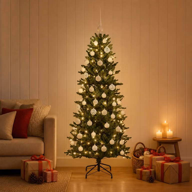 vidaXL Albero di Natale artificiale con palline 120 cm 150 LED