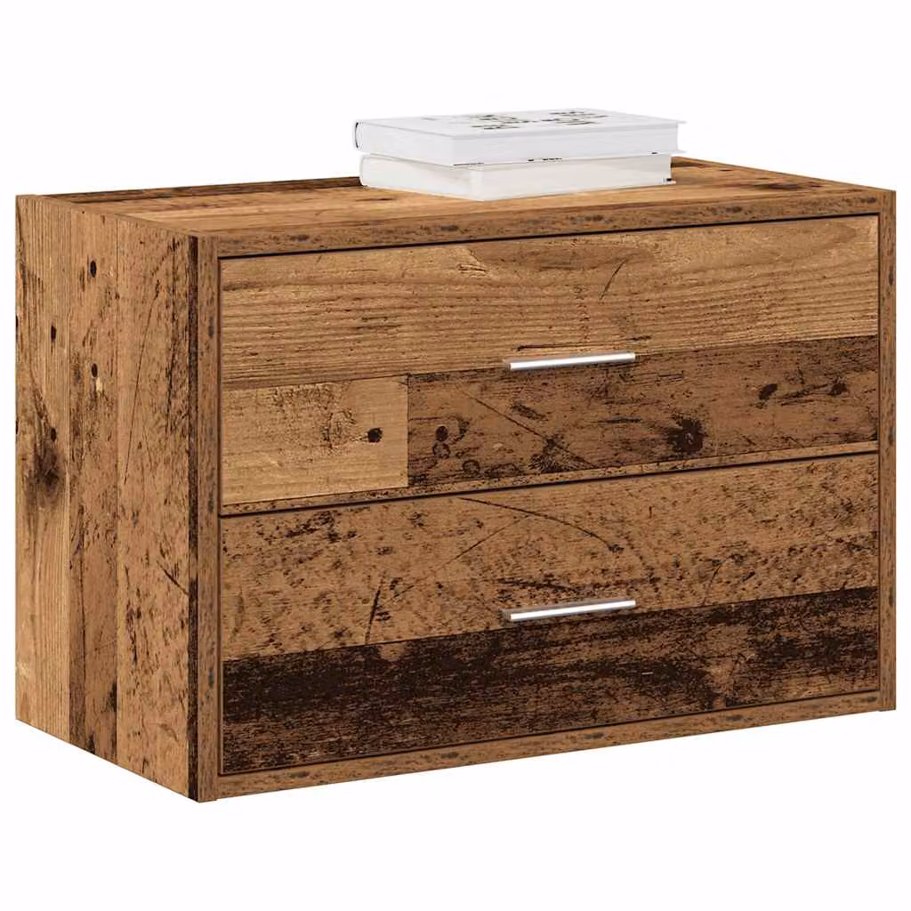 Armadio con 2 Cassetti vidaXL in Legno Antico Marrone L: 60 cm, P: 31 cm, H: 40 cm