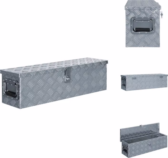 vidaXL Cassetta in alluminio 80,5×22×22 cm argento - Cassette per attrezzi