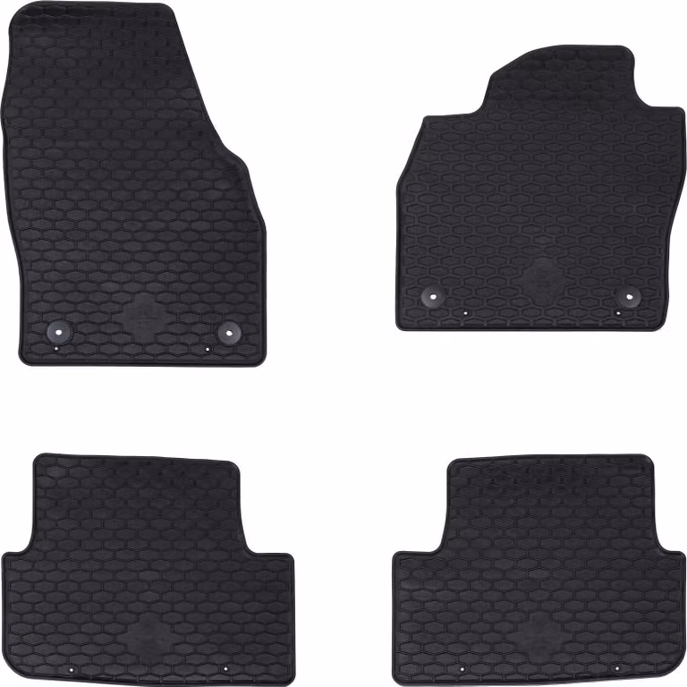 Tappetino per Auto 4 pcs Nero Gomma