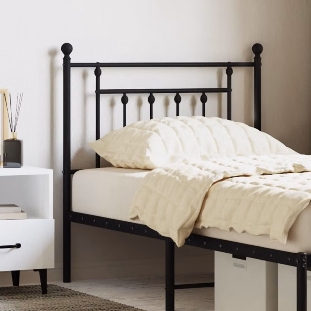 Testiera di ricambio vidaXL in metallo nero laccato per letto 80x190 cm