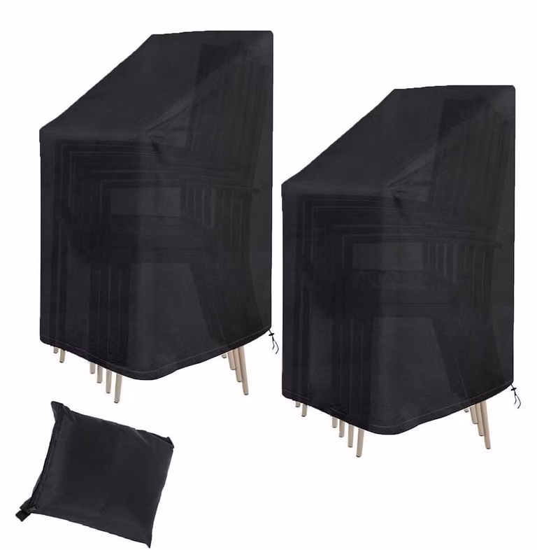 Copertura protettiva per sedie da giardino, confezione da 2, tessuto Oxford 420D, impermeabile, resistente ai raggi UV, dimensioni 75x75x120 cm