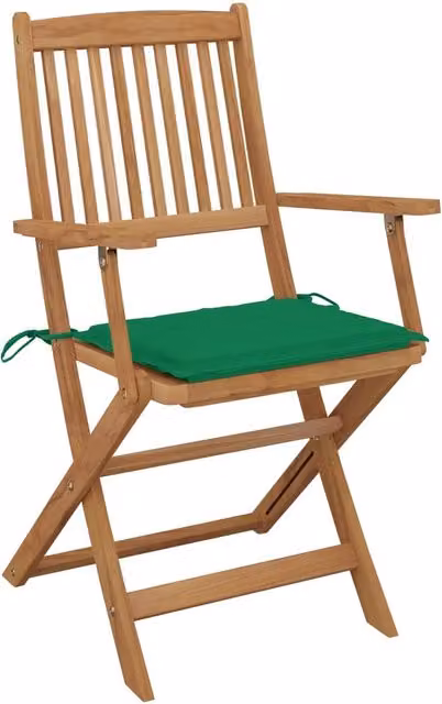 Sedie Pieghevoli 8 pz con Cuscini Massello Acacia 3075090