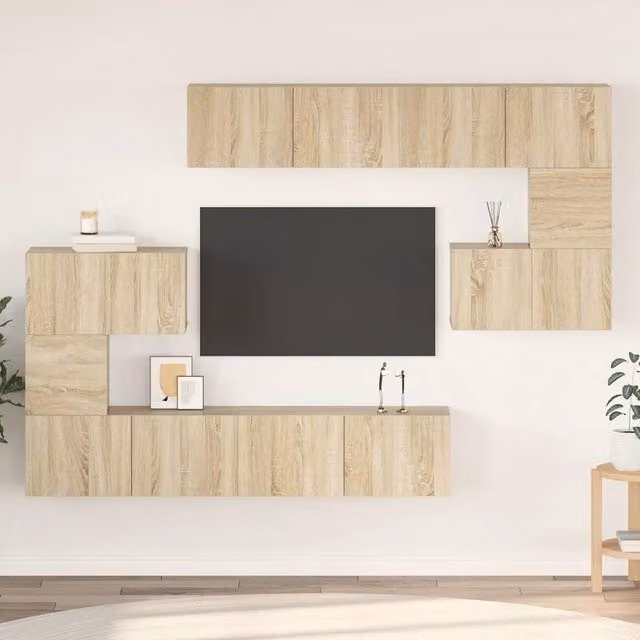 Set Mobili Porta TV 8pz Rovere Sonoma in Legno Multistrato 3079038