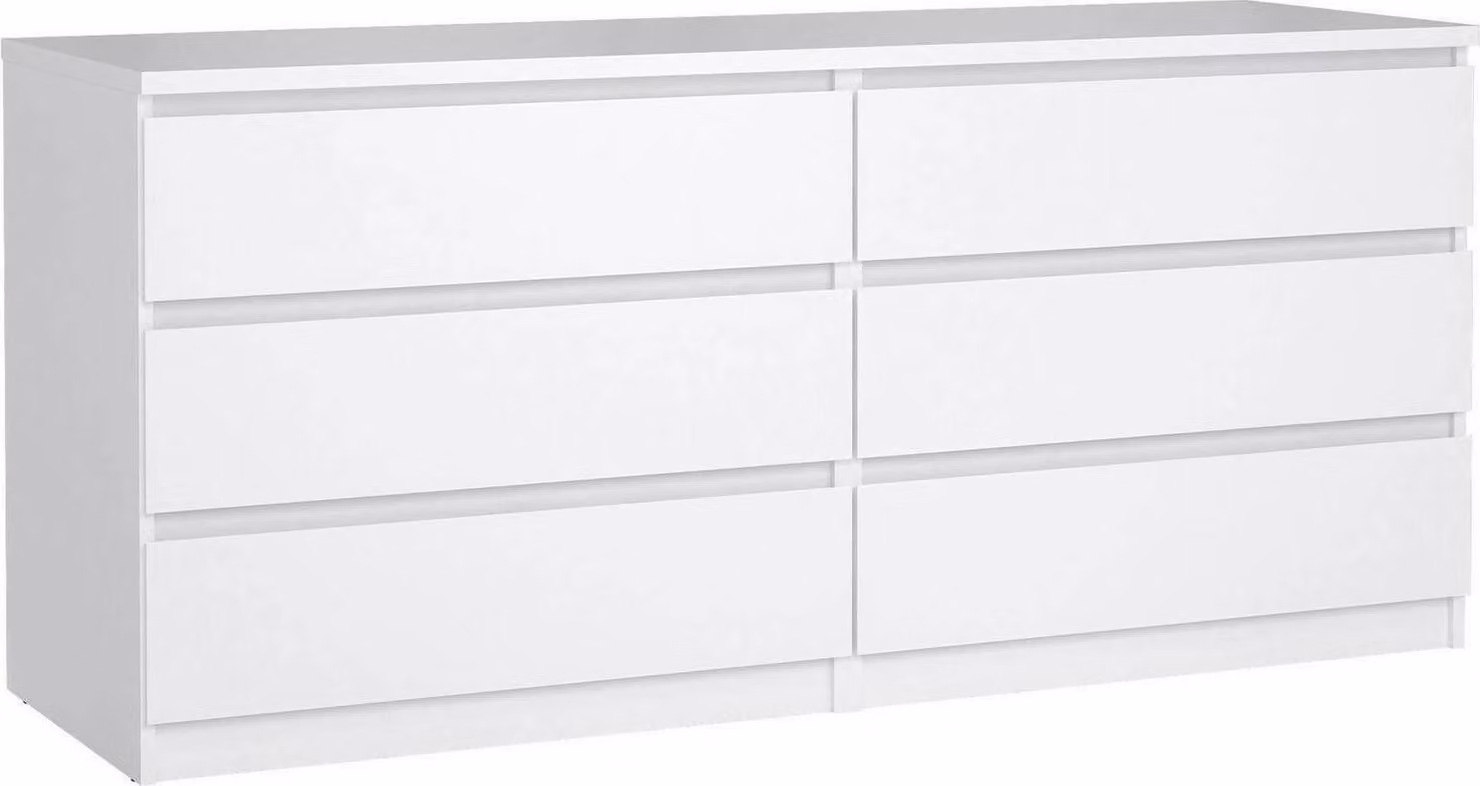 NAIA cassettiera doppia Credenza bianca lucida